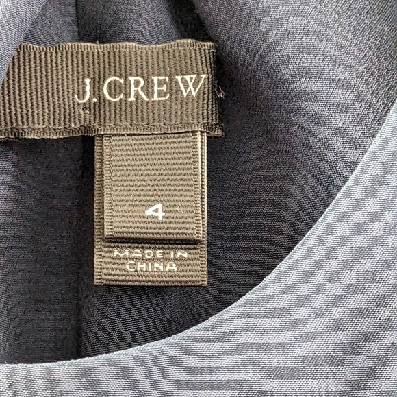 J Crew Silk Twist Back Navy Mini Dress. Size 4, EUC - Picture 4 of 6